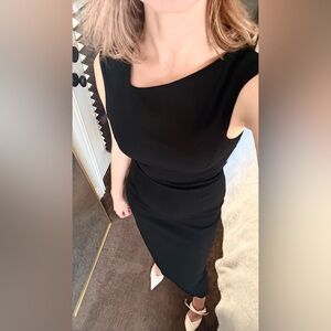 Zara Black Dress Size Small Unique Design Sleeveless Mid Length Back Zipper New